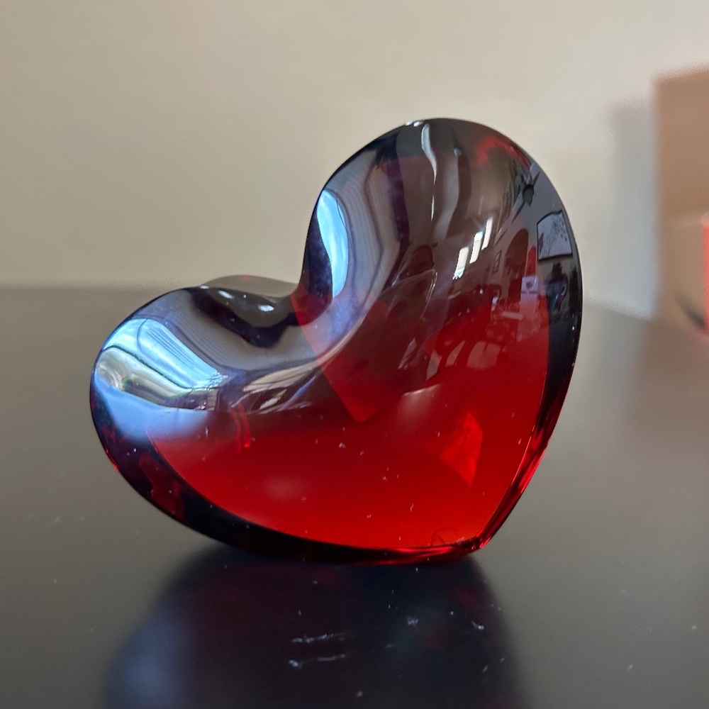 Vintage Authentic Baccarat Ruby Red Crystal Heart.